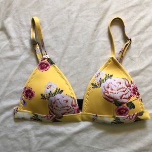 Yellow Flower Bikini Top